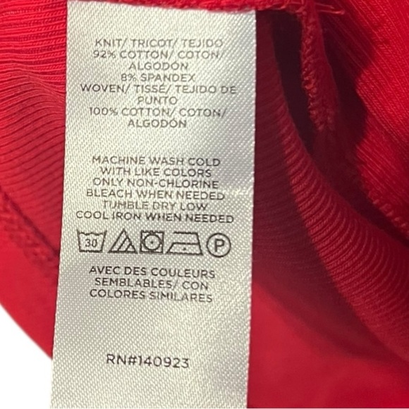 LOFT Red Ribbed Ribbon Strap Tank – Size Small - Picture 4 of 5